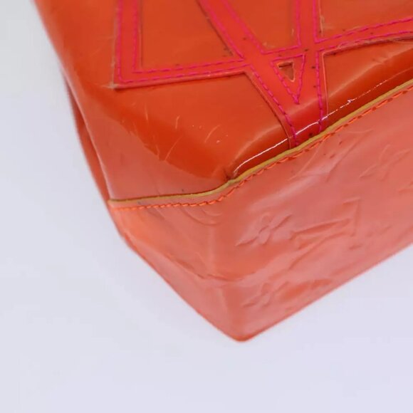 LOUIS VUITTON Monogram Vernis Fluo Reade PM Hand Bag Red LV Auth - Picture 15 of 16
